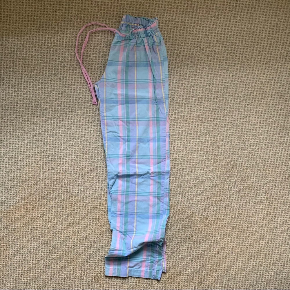 Oysho - Pink and Blue Plaid PJ Bottoms, S